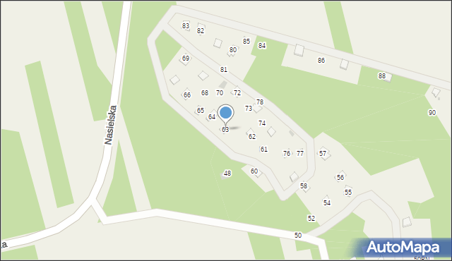 Pomiechówek, Nasielska, 63, mapa Pomiechówek