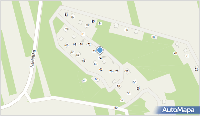 Pomiechówek, Nasielska, 74, mapa Pomiechówek