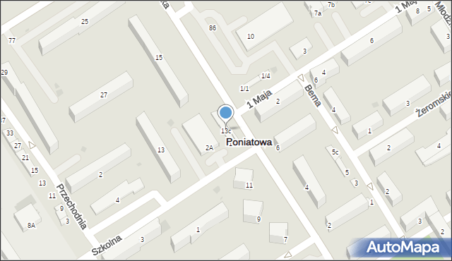 Poniatowa, Nałęczowska, 13c, mapa Poniatowa