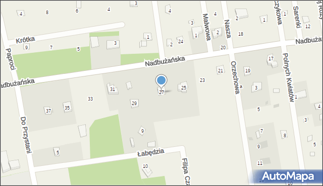 Popowo-Parcele, Nadbużańska, 27, mapa Popowo-Parcele