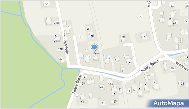 Poręba Wielka, Nad Potokiem, 12, mapa Poręba Wielka