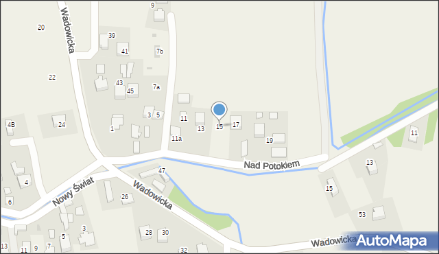 Poręba Wielka, Nad Potokiem, 15, mapa Poręba Wielka