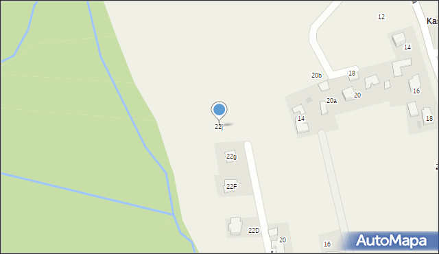 Poręba Wielka, Nad Potokiem, 22j, mapa Poręba Wielka