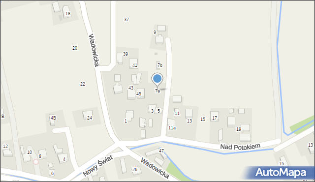 Poręba Wielka, Nad Potokiem, 7a, mapa Poręba Wielka