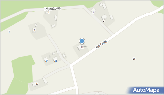 Poręba Żegoty, Na Orlej, 31, mapa Poręba Żegoty