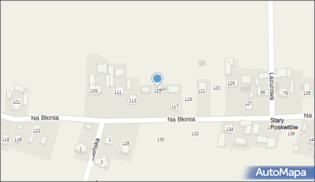 Poskwitów, Na Błonia, 115, mapa Poskwitów