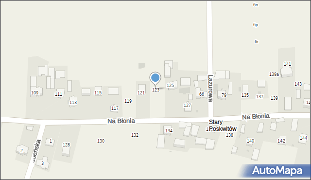 Poskwitów, Na Błonia, 123, mapa Poskwitów