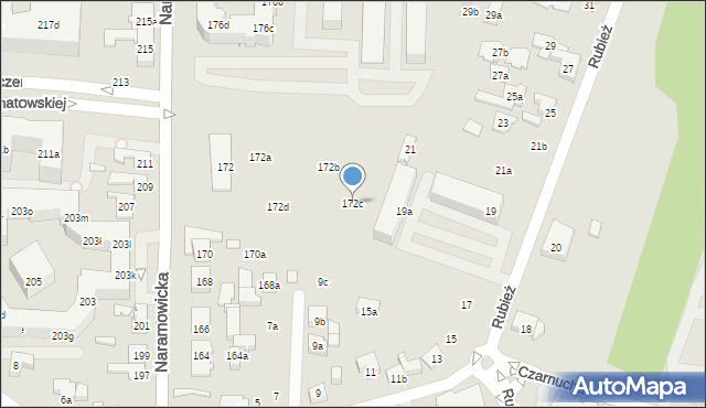 Poznań, Naramowicka, 172c, mapa Poznania