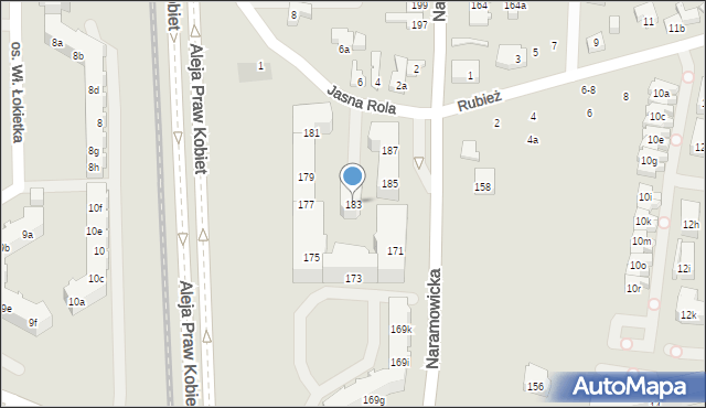 Poznań, Naramowicka, 183, mapa Poznania