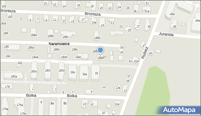 Poznań, Naramowicka, 184d, mapa Poznania