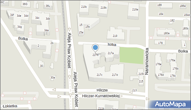 Poznań, Naramowicka, 217b, mapa Poznania