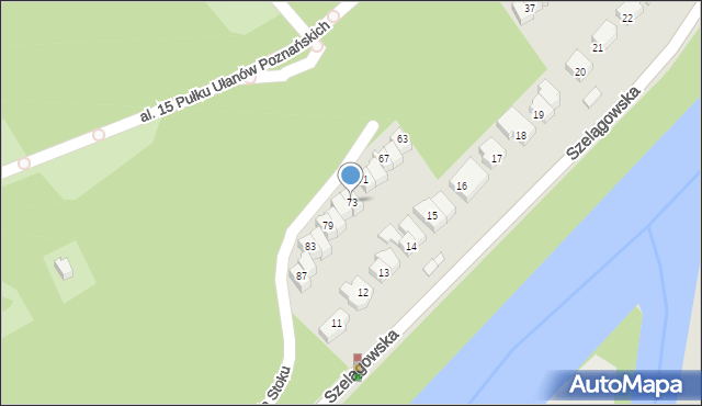 Poznań, Na Stoku, 73, mapa Poznania