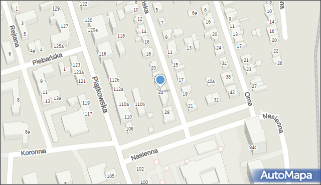 Poznań, Napoleońska, 24, mapa Poznania