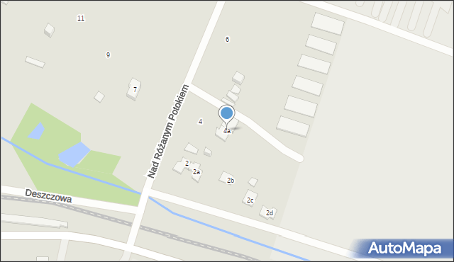 Poznań, Nad Różanym Potokiem, 4a, mapa Poznania