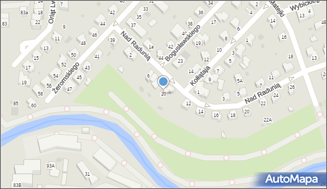 Pruszcz Gdański, Nad Radunią, 10, mapa Pruszcz Gdański