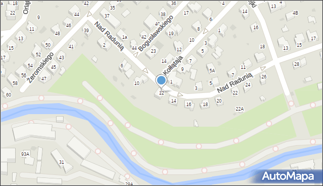 Pruszcz Gdański, Nad Radunią, 12, mapa Pruszcz Gdański