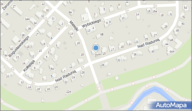 Pruszcz Gdański, Nad Radunią, 13, mapa Pruszcz Gdański