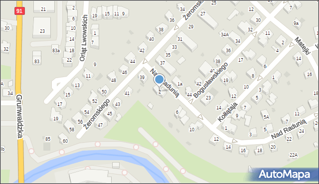 Pruszcz Gdański, Nad Radunią, 2, mapa Pruszcz Gdański