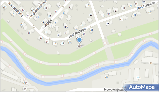Pruszcz Gdański, Nad Radunią, 22A, mapa Pruszcz Gdański