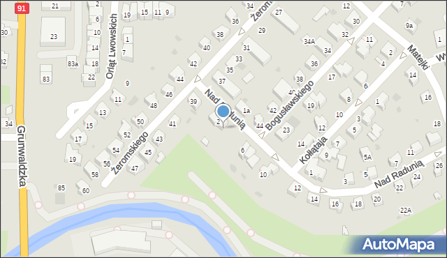 Pruszcz Gdański, Nad Radunią, 4, mapa Pruszcz Gdański