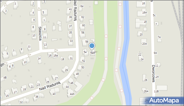 Pruszcz Gdański, Nad Radunią, 54A, mapa Pruszcz Gdański