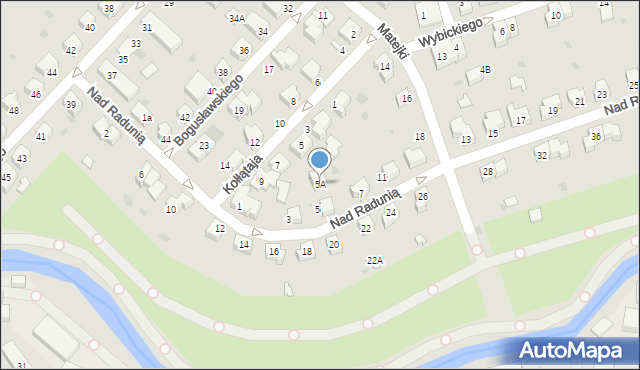 Pruszcz Gdański, Nad Radunią, 5A, mapa Pruszcz Gdański