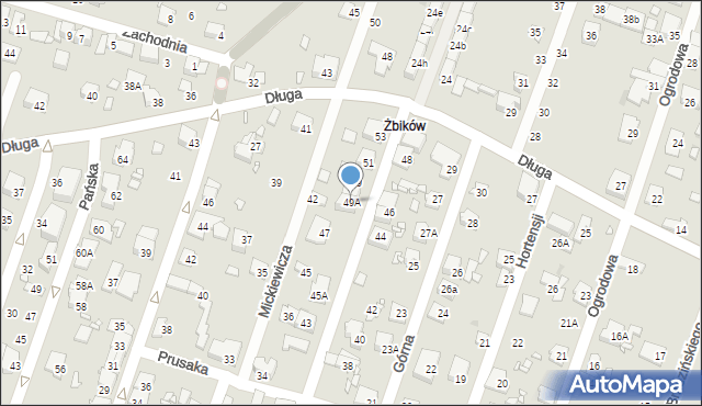 Pruszków, Narodowa, 49A, mapa Pruszków