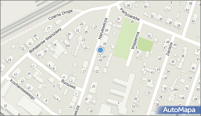 Pruszków, Narutowicza Gabriela, 24A, mapa Pruszków