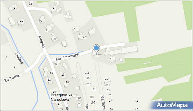 Przeginia Narodowa, Na Wrzosach, 4, mapa Przeginia Narodowa