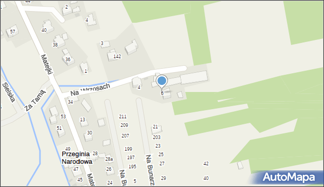Przeginia Narodowa, Na Wrzosach, 6, mapa Przeginia Narodowa