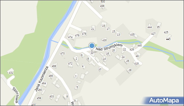 Przyborów, Nad Strumykiem, 12, mapa Przyborów