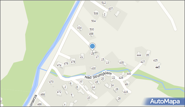 Przyborów, Nad Strumykiem, 19, mapa Przyborów