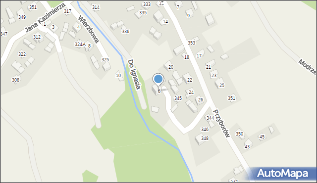 Przyborów, Nad Wodą, 6, mapa Przyborów