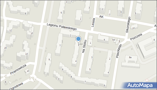Puławy, Na Stoku, 2, mapa Puław