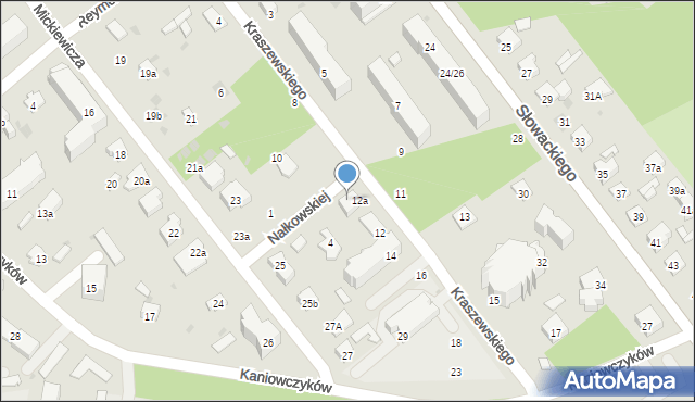 Puławy, Nałkowskiej Zofii, 6, mapa Puław