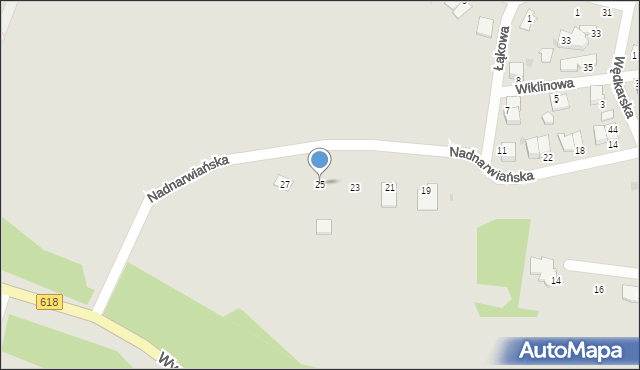 Pułtusk, Nadnarwiańska, 25, mapa Pułtusk