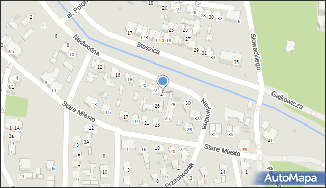 Pułtusk, Nadwodna, 24, mapa Pułtusk