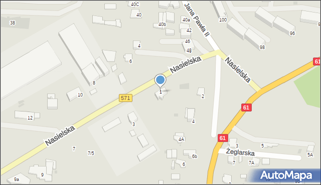 Pułtusk, Nasielska, 1, mapa Pułtusk