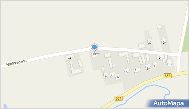 Pustelnik, Nadrzeczna, 9A, mapa Pustelnik