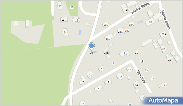 Puszczykowo, Nadwarciańska, 23, mapa Puszczykowo