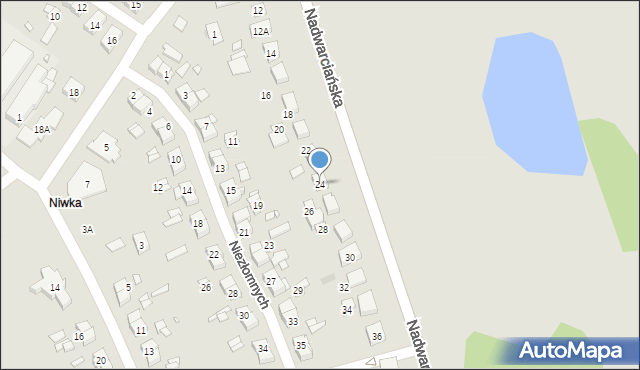 Puszczykowo, Nadwarciańska, 24, mapa Puszczykowo