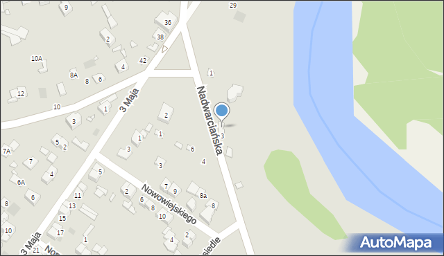 Puszczykowo, Nadwarciańska, 3A, mapa Puszczykowo