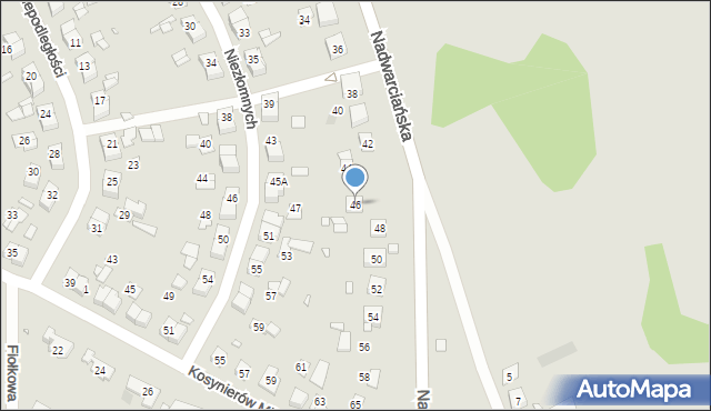 Puszczykowo, Nadwarciańska, 46, mapa Puszczykowo