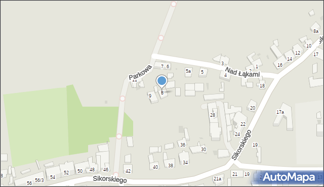 Pyskowice, Nad Łąkami, 8, mapa Pyskowice