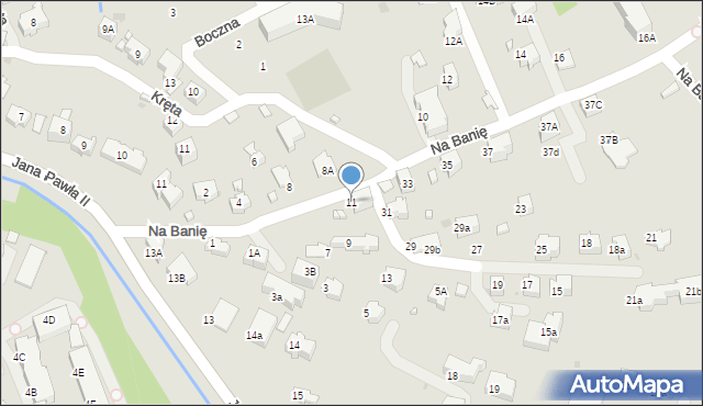 Rabka-Zdrój, Na Banię, 11, mapa Rabka-Zdrój