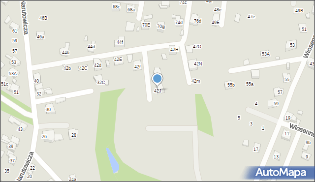 Radlin, Narutowicza Gabriela, 42J, mapa Radlin