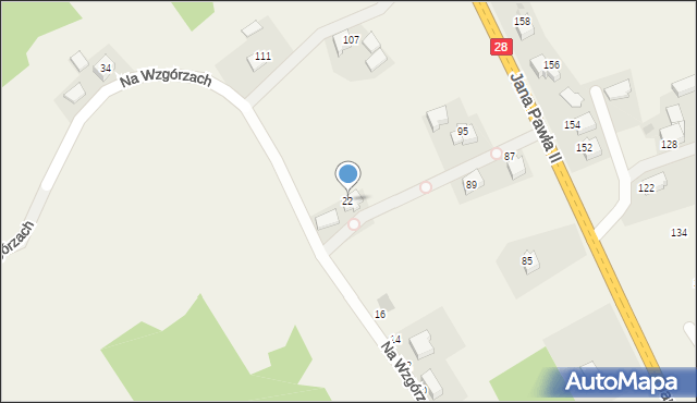 Radocza, Na Wzgórzach, 22, mapa Radocza