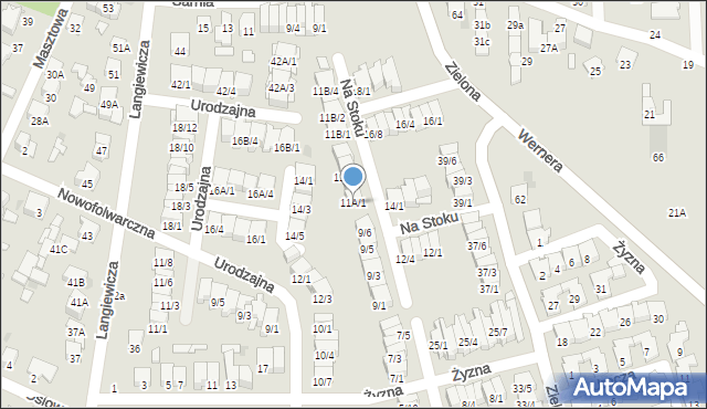 Radom, Na Stoku, 11A/1, mapa Radomia