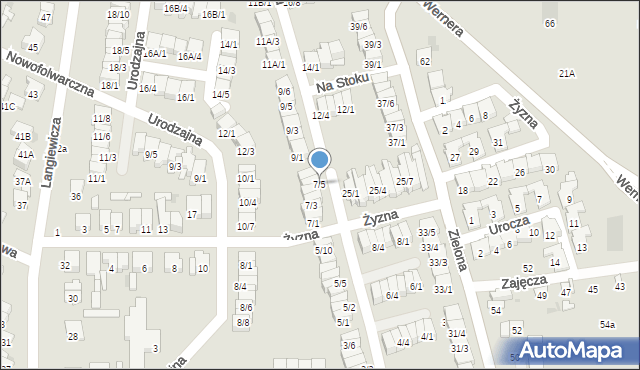 Radom, Na Stoku, 7/5, mapa Radomia