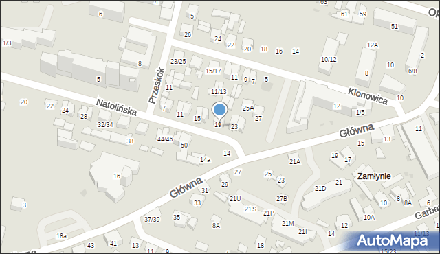 Radom, Natolińska, 19/21, mapa Radomia